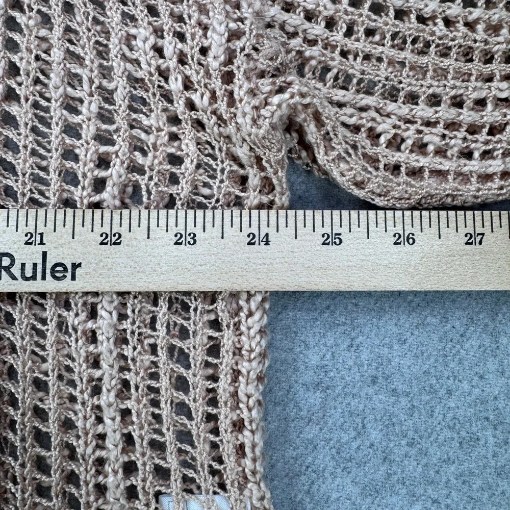 POL Open‎ Knit Sweater Womens Small Loose Fit Tiered Oversized Pullover Beige